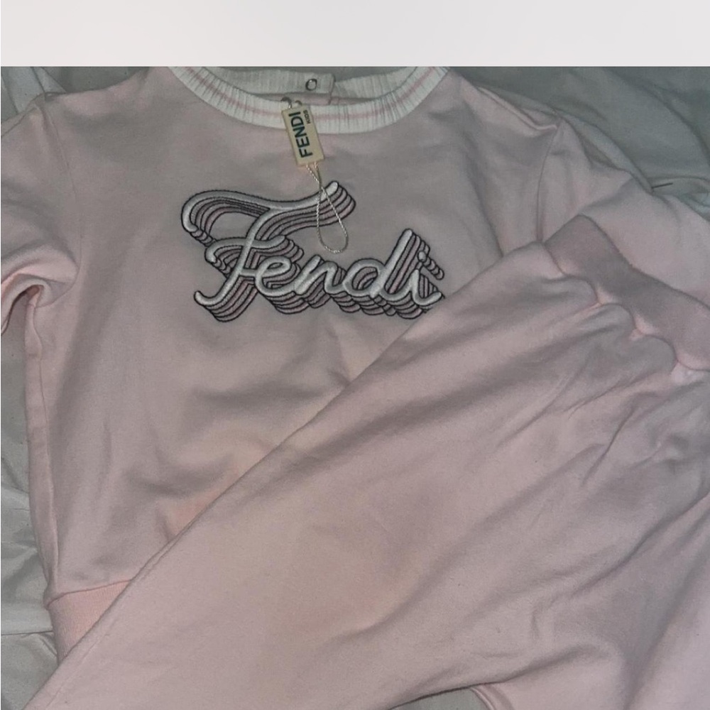 Fendi Light Pink Logo Sweatshirt and Pants